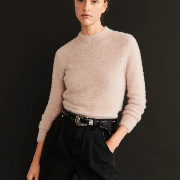 NWT Mango pink textured knit sweater - Picture 6 of 8